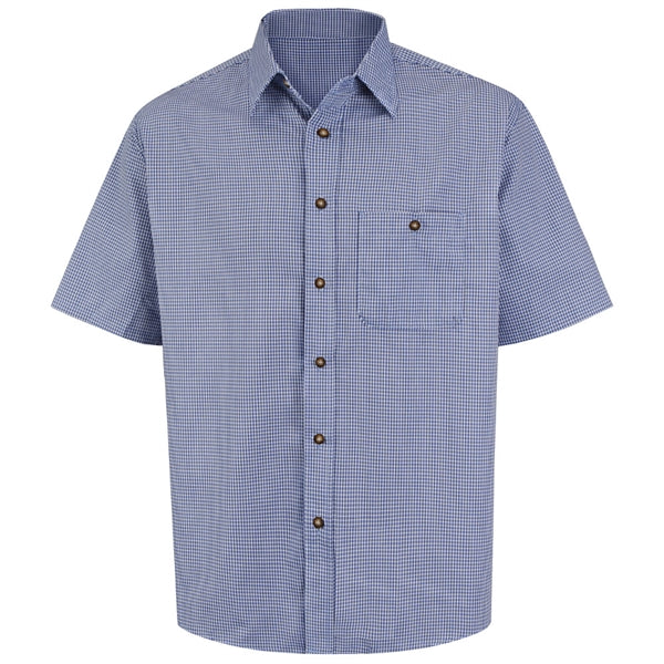 Red Kap® Men's Short Sleeve Mini-Plaid Uniform Shirt