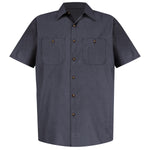 Red Kap Geometric Micro-Check Short Sleeve Work Shirt