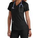 Barco Grey's Anatomy Women's 3-Pocket Mock Wrap Scrub Top