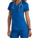 Barco Grey's Anatomy Women's 3-Pocket Mock Wrap Scrub Top