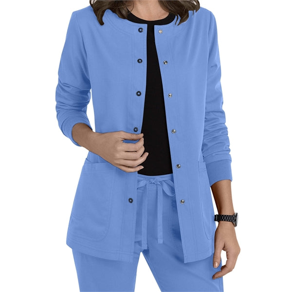 Barco Grey's Anatomy Women's 4-Pocket Snap Scrub Jacket