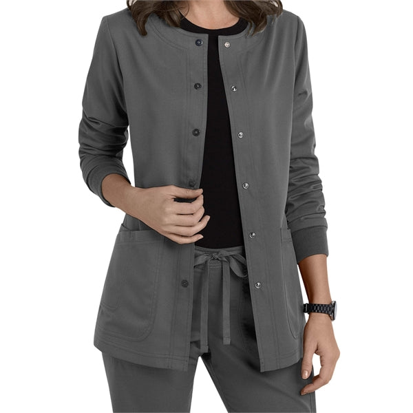 Barco Grey's Anatomy Women's 4-Pocket Snap Scrub Jacket