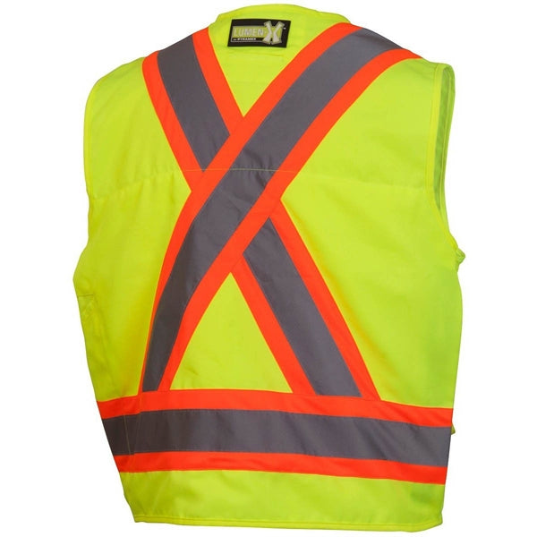 Pyramex Class 2 Solid X-Back Two-Tone Surveyor Safety Vest