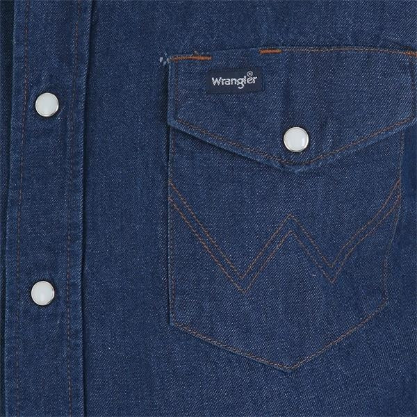 Wrangler Men's Cowboy Cut Short Sleeve Denim Work Shirt