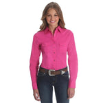 Wrangler Women's Long Sleeve Solid Fashion Workshirt