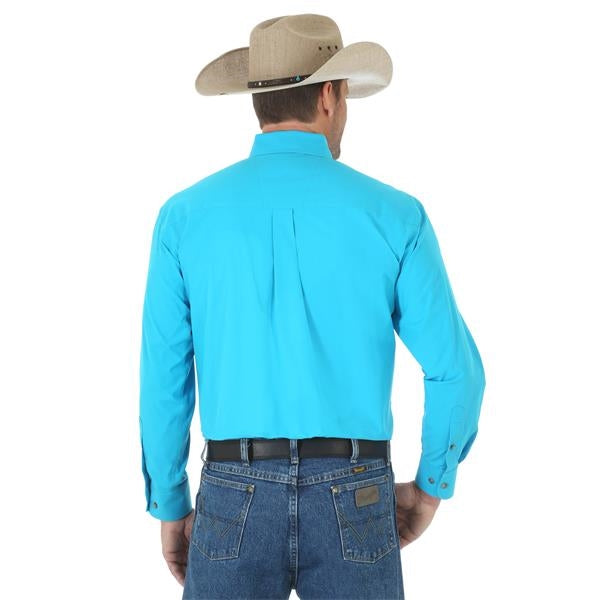 Wrangler George Strait Solid Long Sleeve Twill Shirt