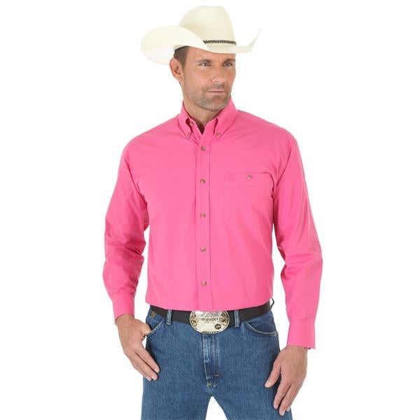 Wrangler George Strait Solid Long Sleeve Twill Shirt
