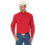Wrangler George Strait Solid Long Sleeve Twill Shirt