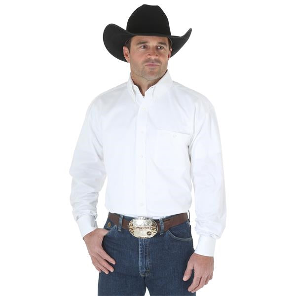 Wrangler George Strait Solid Long Sleeve Twill Shirt