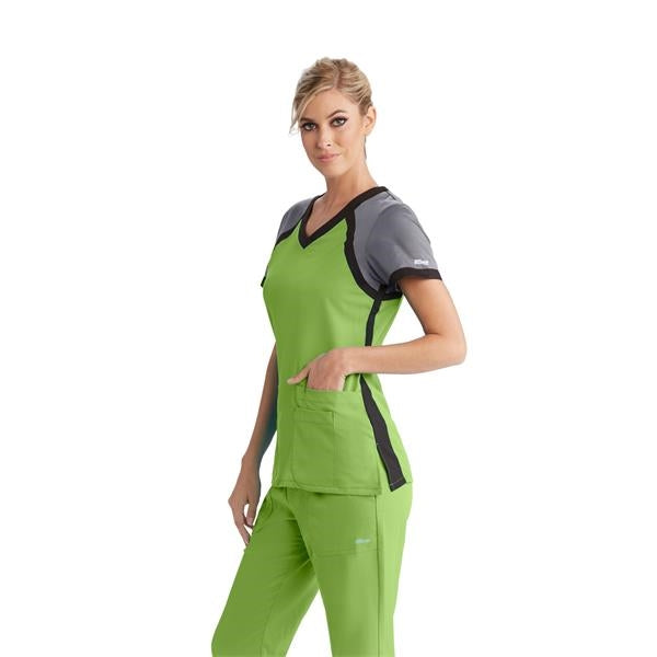 Barco Grey's Anatomy Women's Tri-Color V-Neck Scrub Top